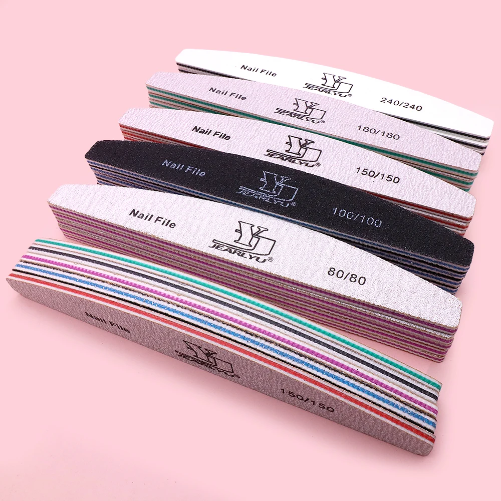 Juego de herramientas para manicura de limas de Color de mezcla de limas 80/100/150/180/240 GRT, Lima profesional de papel de lija para quitar cutículas