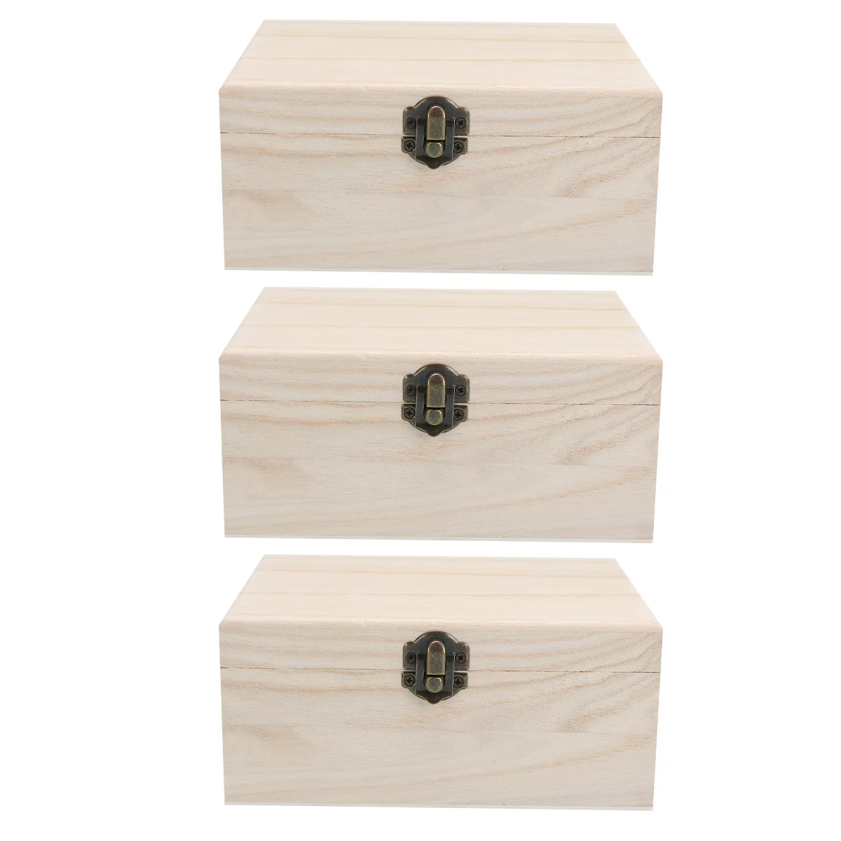 3 stuks dikke effen kleur onvoltooide dozen grote capaciteit opslag DIY graffiti doos voor sieraden cosmetica gadgets