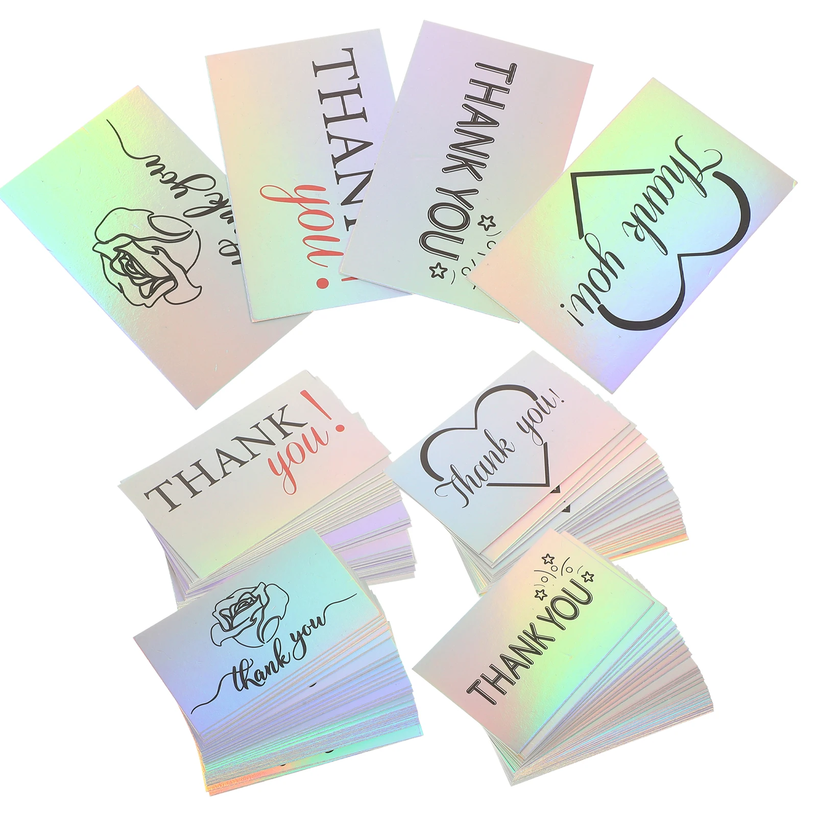 

120pcs Flower Thank You Cards Lightweight Portable Elegant Greeting Notes For Wedding Shower Business Shop Gift Packaging