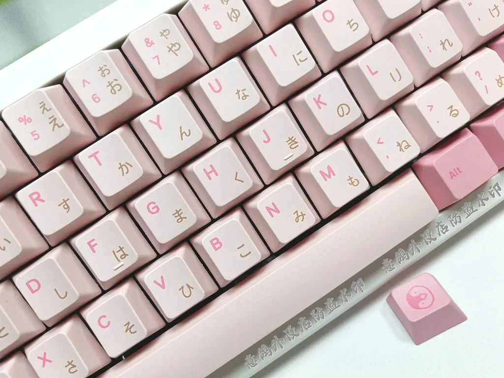 Imagem -03 - Teclado Mecânico Pequeno Ania Theme Pbt Dye Sub Pink Keycaps Faça Você Mesmo Perfil Cereja