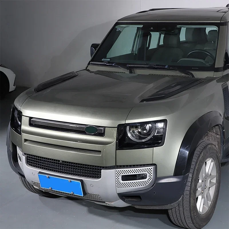 لاند روفر ديفندر 90 110 130 2020-2024 لينة ألياف الكربون سيارة الجبهة مصبغة ملصقات الكسوة اكسسوارات السيارات #4