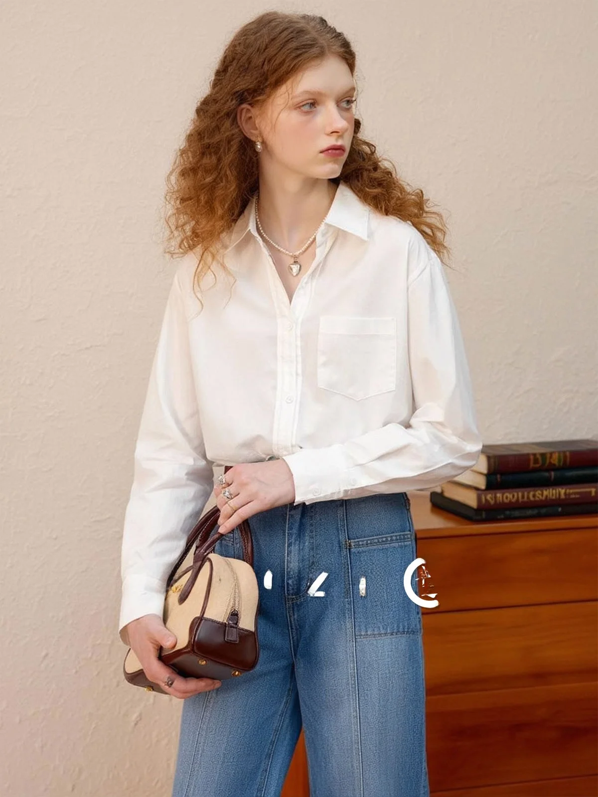 ZhuoZhi Minimalist Long Sleeve Shirt Women's Spring New Loose Commute Professional Shirt Casual Style Other Fabric Loose Fit