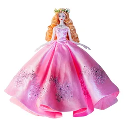 Traje de ropa de muñeca supermodelo de 32cm, vestido de princesa de la serie rosa de moda europea, conjunto de accesorios exquisitos, regalo de coleccionista de Juguetes DIY