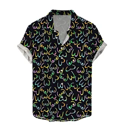 Harajuku 3D impresso camisas curtas para homens, estilos sensuais, padrões hentai, gráfico, moda, engraçado, legal, blusas, roupas, verão