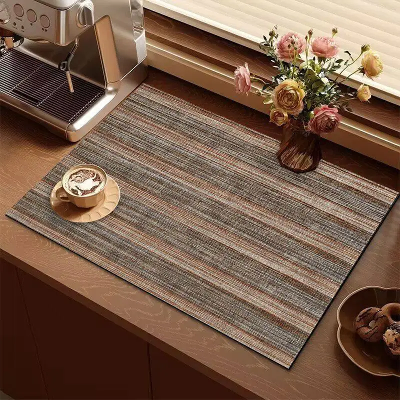 Quick Dry Water Absorbing Countertop Mat Heat Resistant Coffee Maker Pad Bar Table and Dining Placemat Placemat