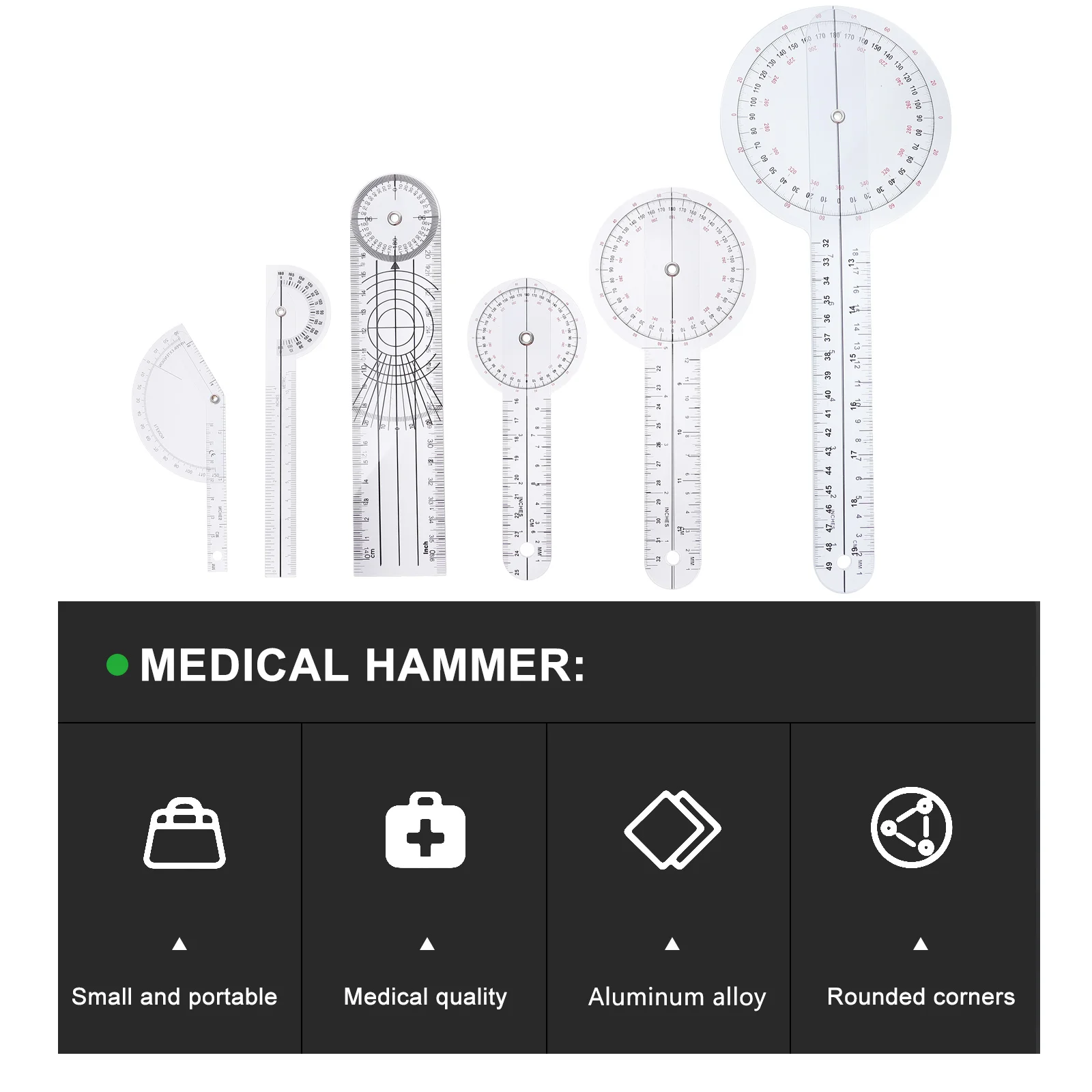 Goniometer Physiotherapy Ruler Protractor 360 Degree Medical Angle Spinal Plastic