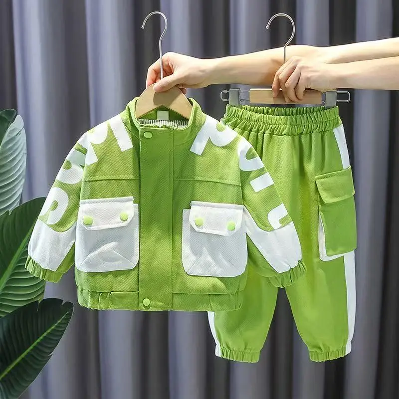 

Children's Clothing Boys' Spring and Autumn Set 2025 New Children's Jacket Top Boys' Fashion Sports Two-piece Set 90-150CM