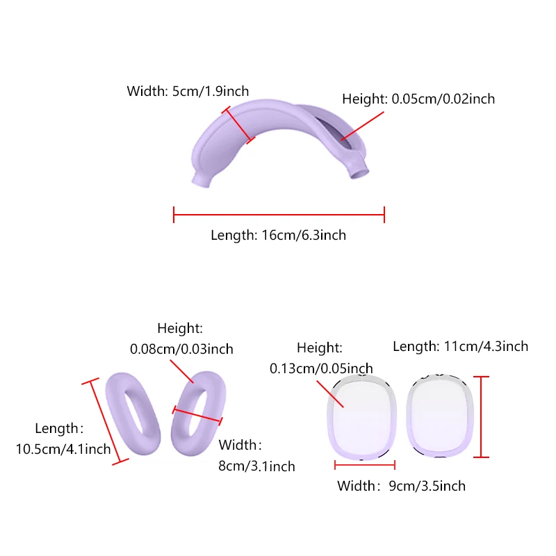 حافظة حماية ناعمة 3 في 1 شفافة متدرجة اللون لأجهزة Apple Airpods Max وسادة الأذن أكواب غطاء عقال مضاد للخدش 2024 2020