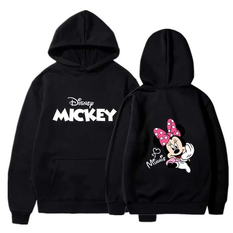 

MINISO Mickey Minnie Mouse Hoodies Men Women Hooded Pullover Sweatershirt Male Female Student Hip Hop Hoddie Sweatshirts