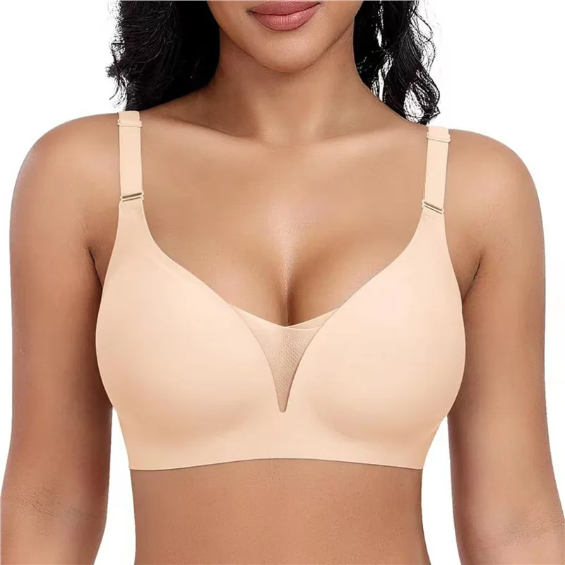 S-2XL Push-Up Seamless Bras For Women Non-wire Brassiere V-neck Bralette Removable Pads Sports No Trace Underwear Sexy Lingerie