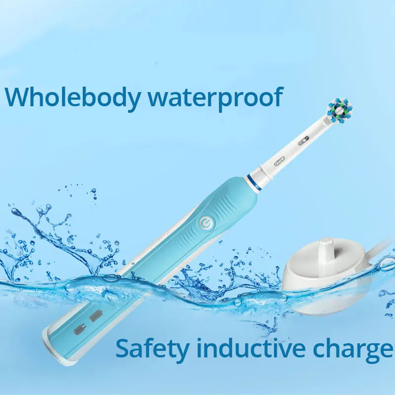 구강-b 전동 칫솔 pro600 압력 센서 딥 클린 3d 클린 tecnology 유도 성 충전 칫솔 브러시 헤드