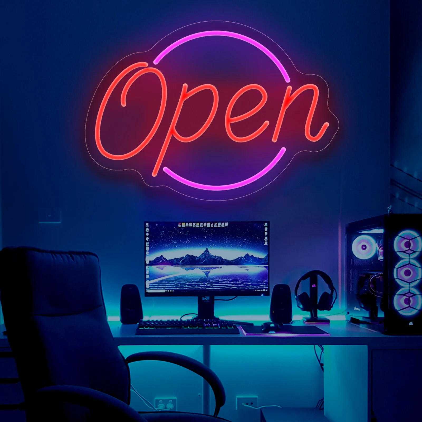 فتح علامة النيون LED في التشغيل ضوء النيون USB عكس الضوء لغرفة النوم الأعمال بار فندق مطعم نادي ديكور الحفلات افتتاح هدية