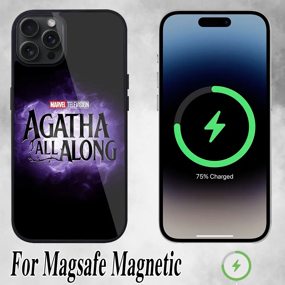 MINISO Agatha All Along TV Phone Case For iPhone 11 Mini 12 13 Max 14 Plus 15 Pro Magesafe Magnetic Shell