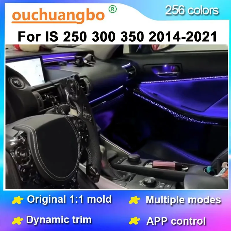 Ouchuangbo LED Light Kit for IS IS250 IS200t IS300 IS350 2014-2021 Interior Ambient Lighting Atmosphere Lamp Backlight Trim