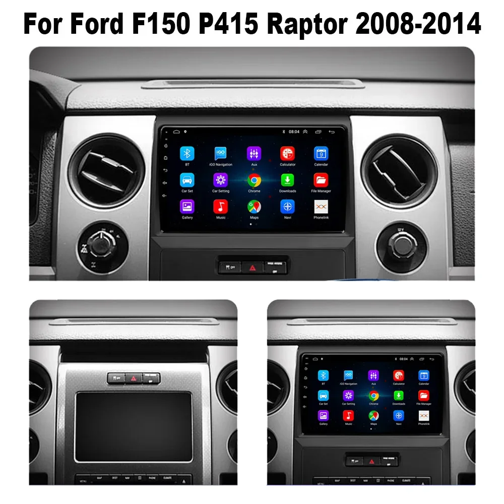 Rádio do carro Android 13 para Ford, Leitor multimídia automático, Carplay estéreo, Navegação GPS, DVD, F150, P415, Raptor, 2008-2014, 8G, 128G