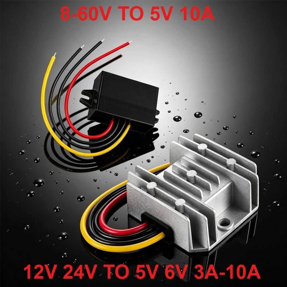 

8-60V to 5V 10A Step-down DC DC Converter 12V 24V 36V 48V to 5V 6V 3A 5A 10A 60W Buck Module Power Supply for Car LED