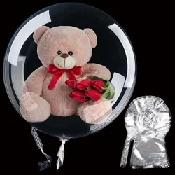 5/10/15pcs 10/20/24/30/36inch Wide Neck Transparent Bubble Bobo Balloons Snack Gift Wrapping Wedding Birthday Party Decorations
