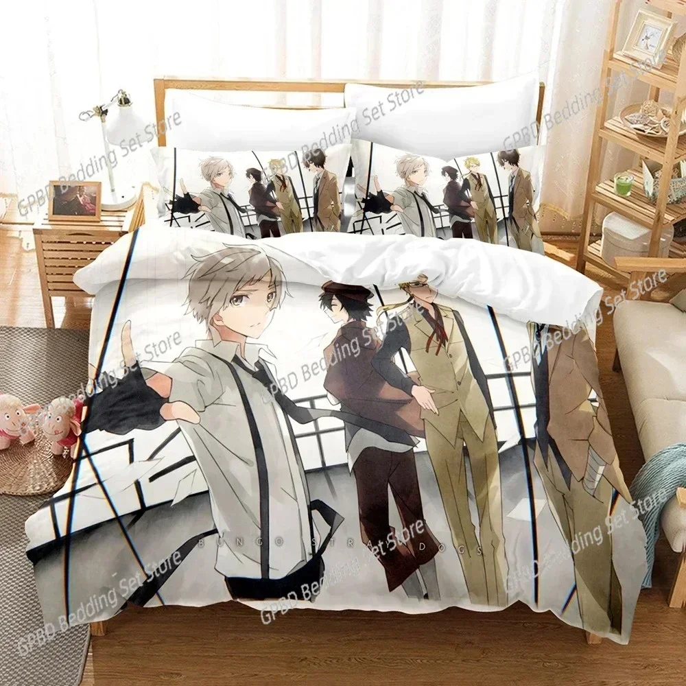 

Anime Bungo Stray Dogs Bedding Set Boys Girls Twin Queen Size Duvet Cover Pillowcase Bed Boys Adult Fashion Home Textileextile