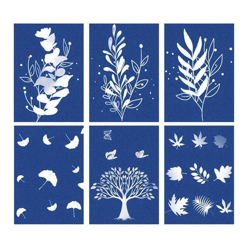 30 Sheets Cyanotype Paper, Sun Art Paper Kit, Solar Drawing Paper Nature Printing Paper for Kids Adults Arts Crafts