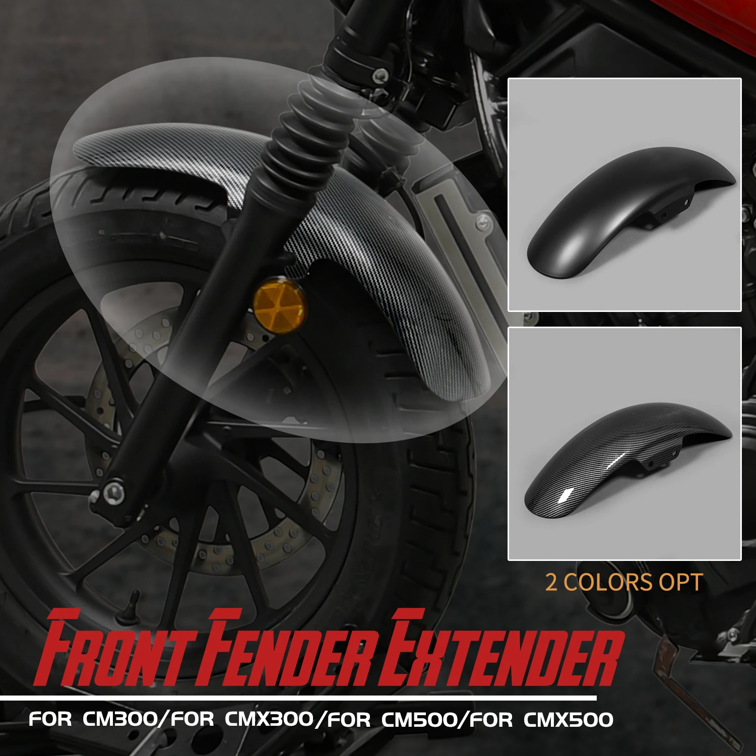 

Motorcycle Fender Front Mudguard Splash Extention Protector Cover For Honda CM300 CMX300 CM500 CMX500 2017 2018 2019 2020 2021