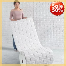 70cm*2m 3D Soft Foam Brick Wallpaper Sticker Roll DIY Self Adhesive Living Room Home Kitchen Bathroom Decorative Wall Paper