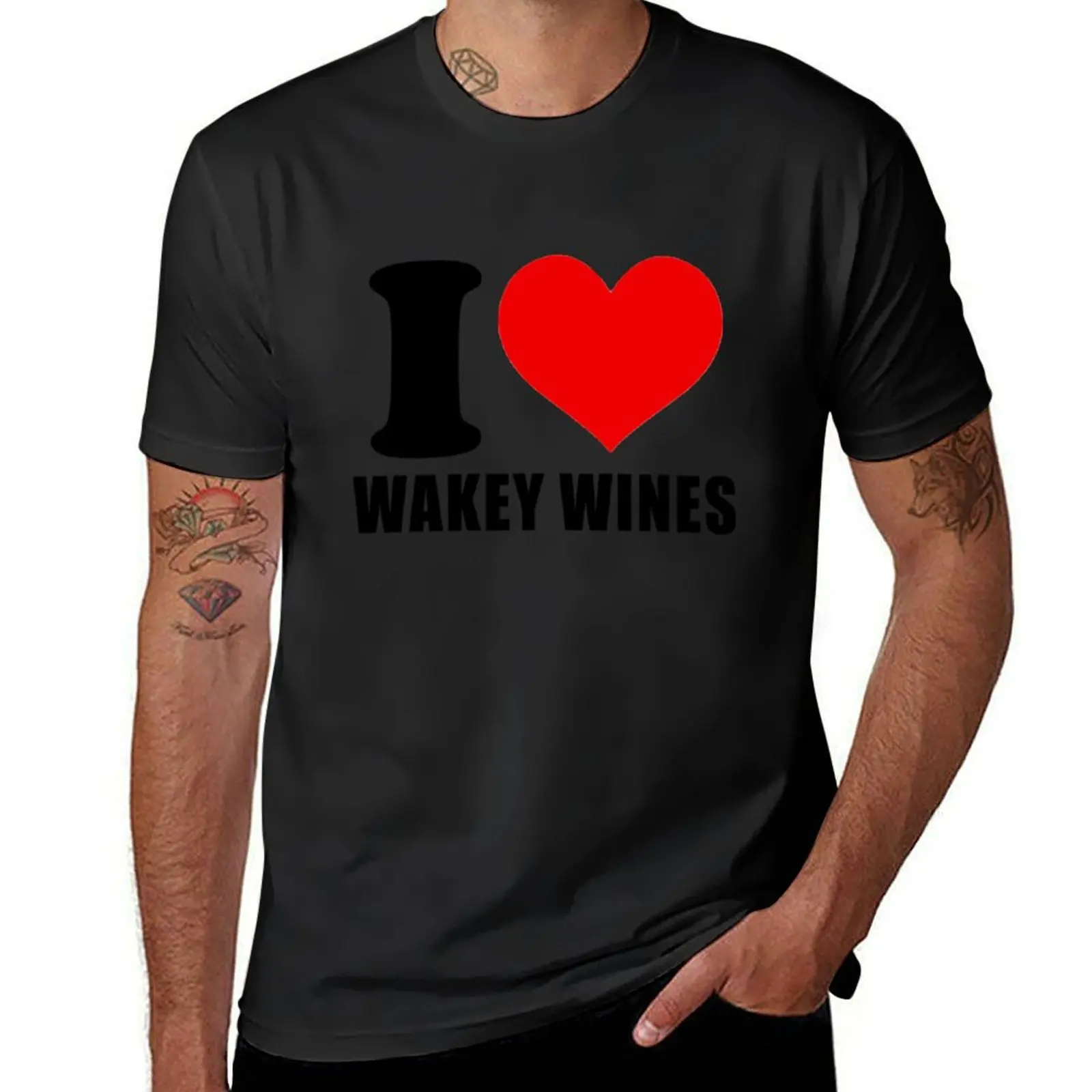 I HEART WAKEY WINES T-Shirt for a boy tops Blouse mens t shirts casual stylish