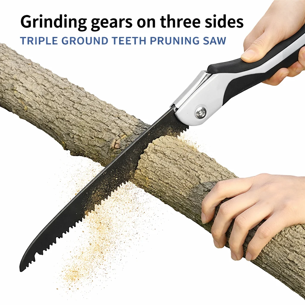 Folding Hand Saw, Multifunctional Outdoor Logging Woodworking Portable Saw, Garden Pruner for Tree Trimming, Gardening Tool