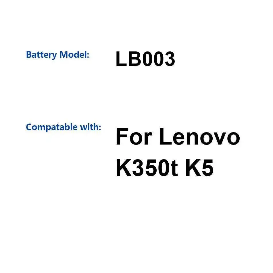 

Аккумулятор большой емкости для мобильного телефона Lenovo K350t K5 3000 мАч LB003