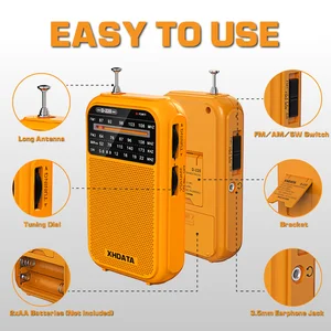 XHDATA D-220 Radio Retro Antik FM 1-2 / MW (9K/10K) / SW 4 Pita Radio Saku Portabel Radio Digital DSP Sensitivitas Tinggi D220 6 radio paket penjualan terbaik - №