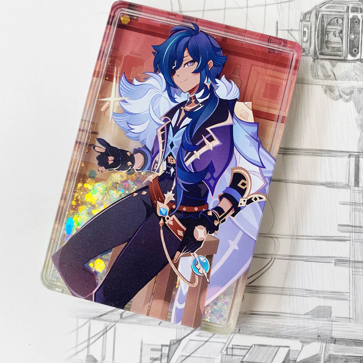 Game Kaeya Genshin Impact Acrylic Brick Quicksand Mahjong BL Stand Model Cosplay Anime Collection Decor Cute Gift