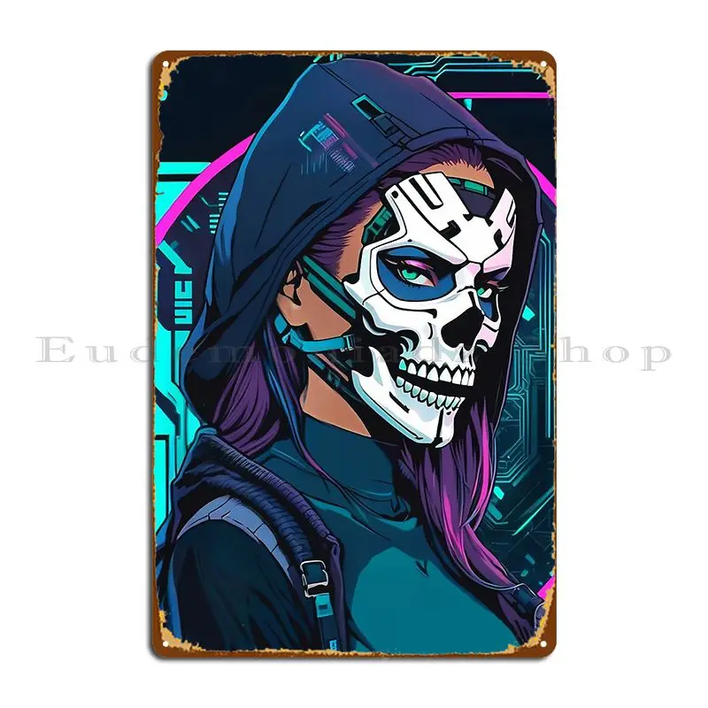 Cyborg Agent Girl Metal Plaque Design Plaques Wall Decor Garage Decoration Printing Tin Sign Poster