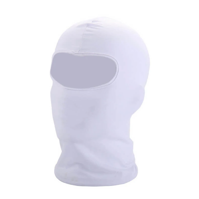 Masque intégral en spandex pour l'extérieur, cagoule mince, moto, cyclisme, ski, CS, blanc