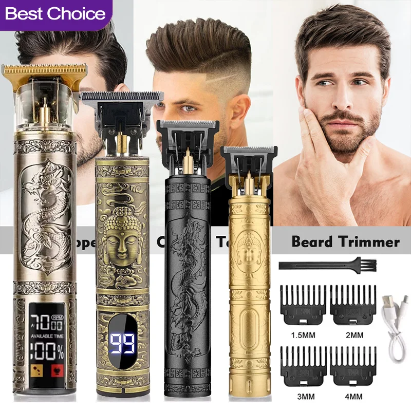 T9 Hair Trimmer Men Haircut Machine Fast Charging for Men USB Cordless Electric with LCD Beard Shaving Body Barber Shaver Kit