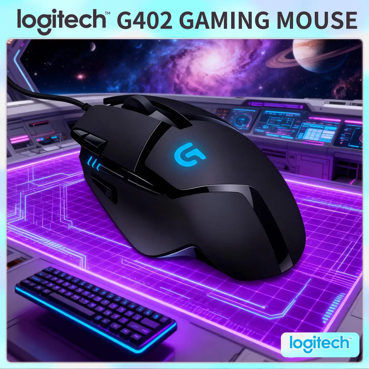

Проводная игровая мышь Logitech G402 Hyperion Fury, 8 программируемых кнопок, 4000 точек на дюйм, высокоскоростное отслеживание для геймеров