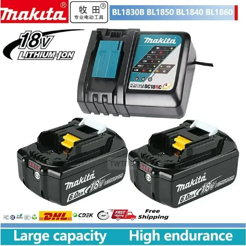 

BL1860B Makita Original high-performance 18V 6Ah/5Ah/3Ah li-ion battery for Makita 18V LXT brushless power tools DDF487 DTD156