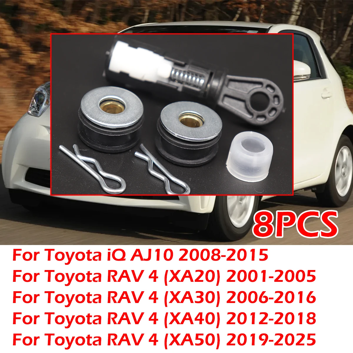 

8X Gear Shift Cable Linkage End Rod Bushing kit For RAV4 XA30 XA40 XA50 iQ AJ10 Gearbox Shifter lever Selector W Washer Pin Clip