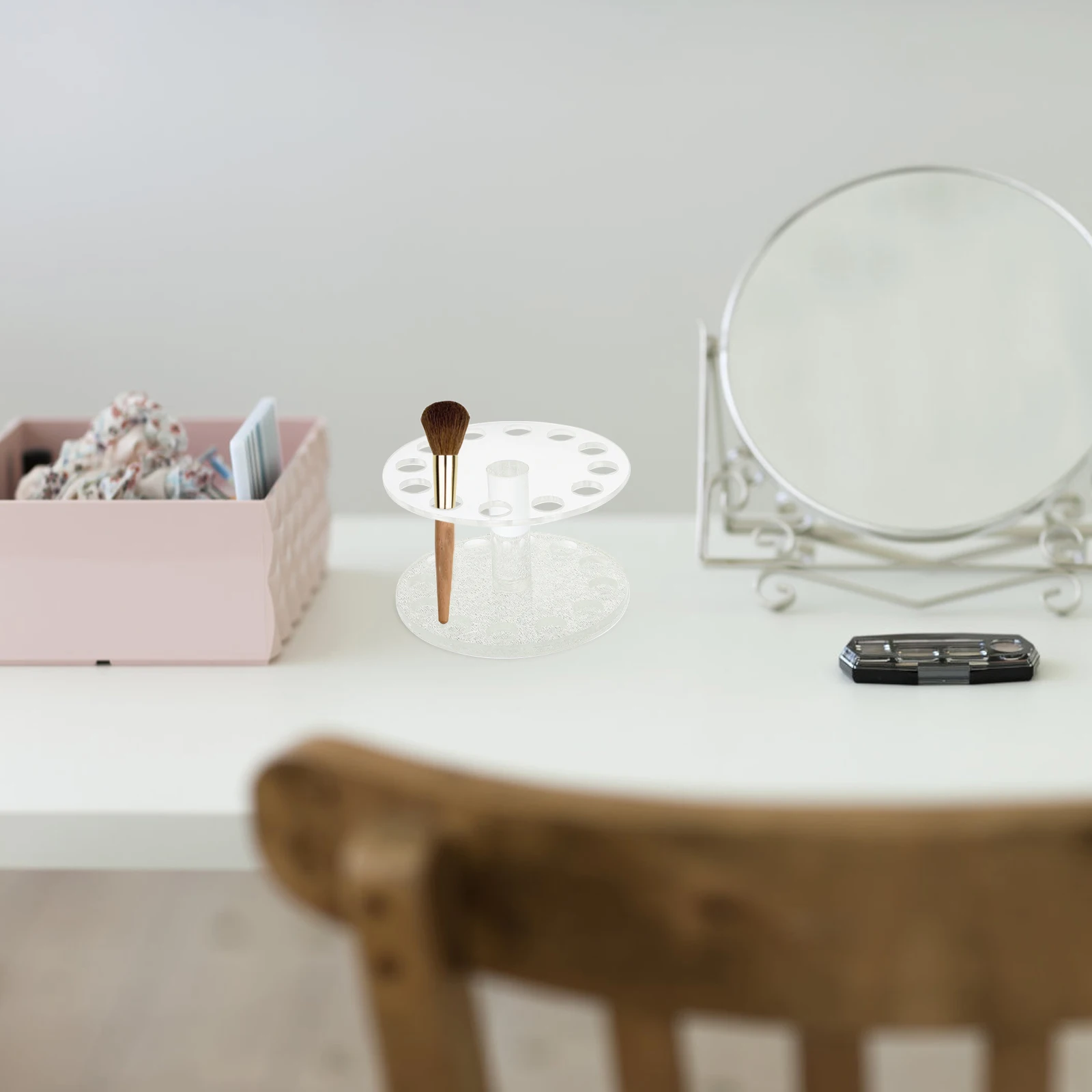 2 قطعة مسمار الفن حامل قلم على شكل قلب فرشاة للمكياج المنظم تخزين حامل عمودي مستلزمات صالون الأظافر