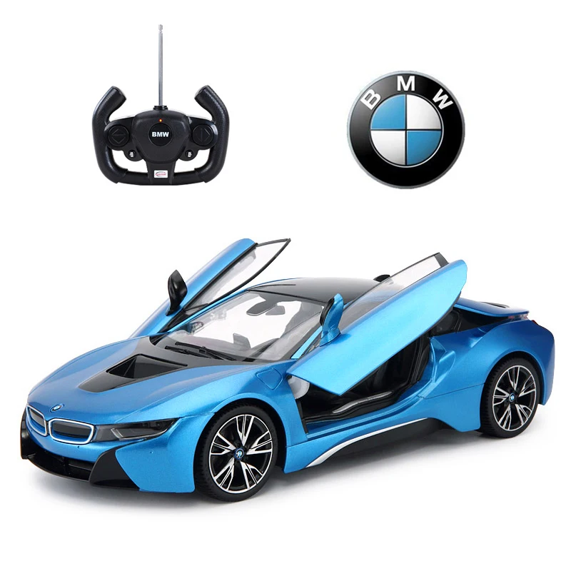 BMW i8 RC Car 1/14 Remote Control Car Model Rechargeable Battery Radio Controlled Auto Machine Toy Gift for Kids Adults (blue)