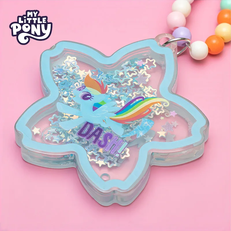 Kawaii My Little Pony Keychain Acrylic Backpack Pendant Cute Anime Peripheral Fluttershy Pinkie Pie Key Chains Decoration