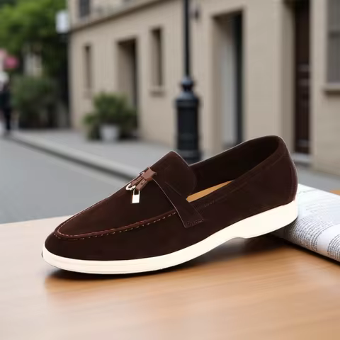 Women Suede Loafer 2024 Summer Walking Casual Moccasins Flat Loafer Men Lazy Shoes Fashion New Design Slip on Loafer Unisex