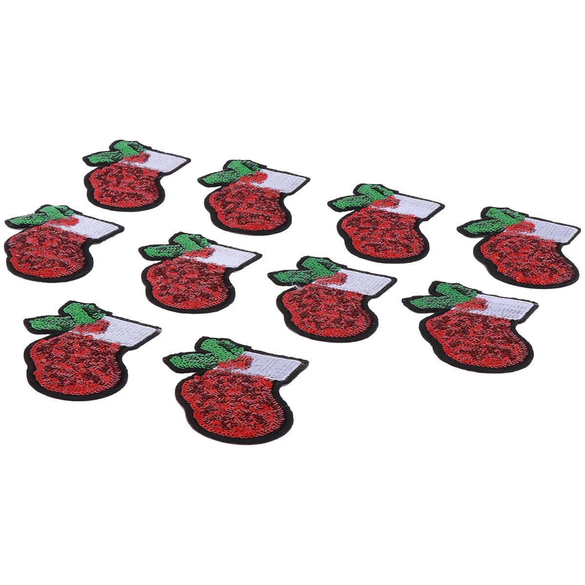 

10Pcs Christmas Sequins Patches Colorful Embroidered Appliques Iron on Repair Decoration Clothes Bags Hats Embroidered Appliques