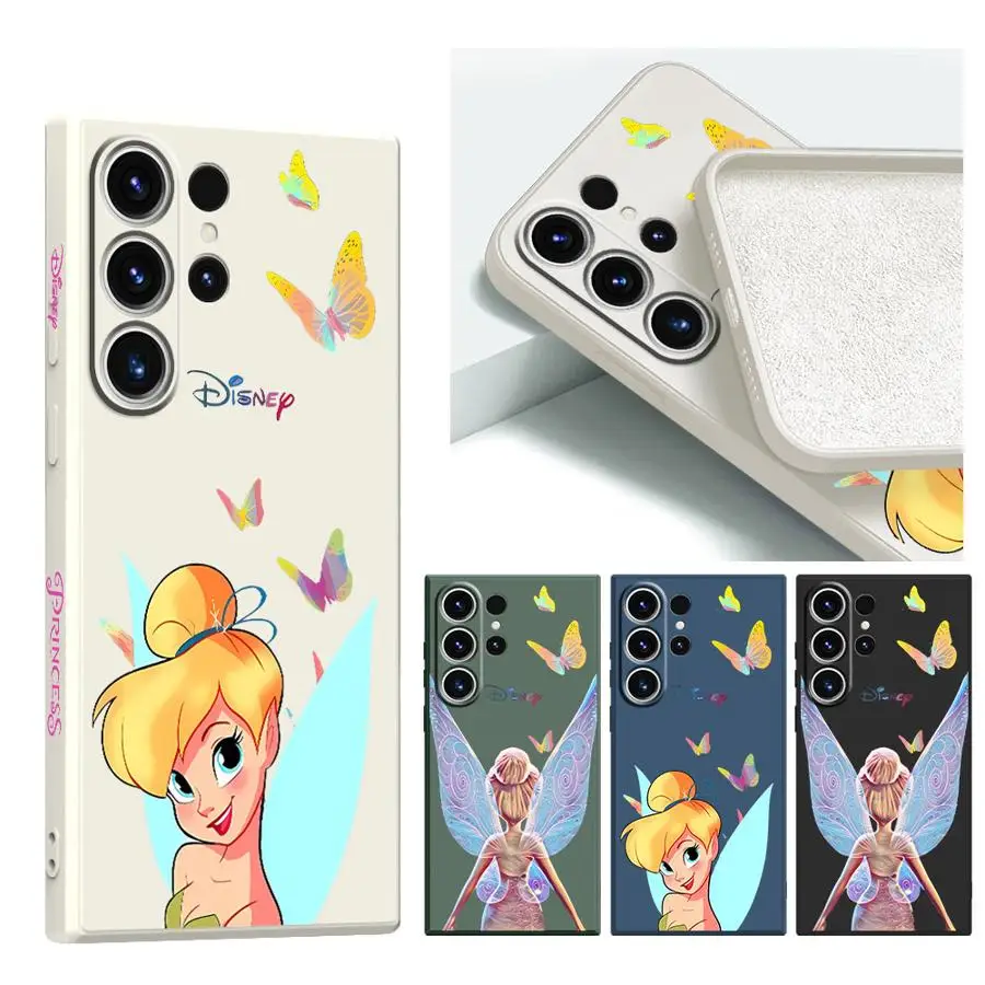 ديزني تينكر بيل جراب هاتف لسامسونج غالاكسي S24 الترا S22 S23 الترا 5G نوت 20 S20 FE S21 S25 زائد لينة غطاء من البولي يوريثان