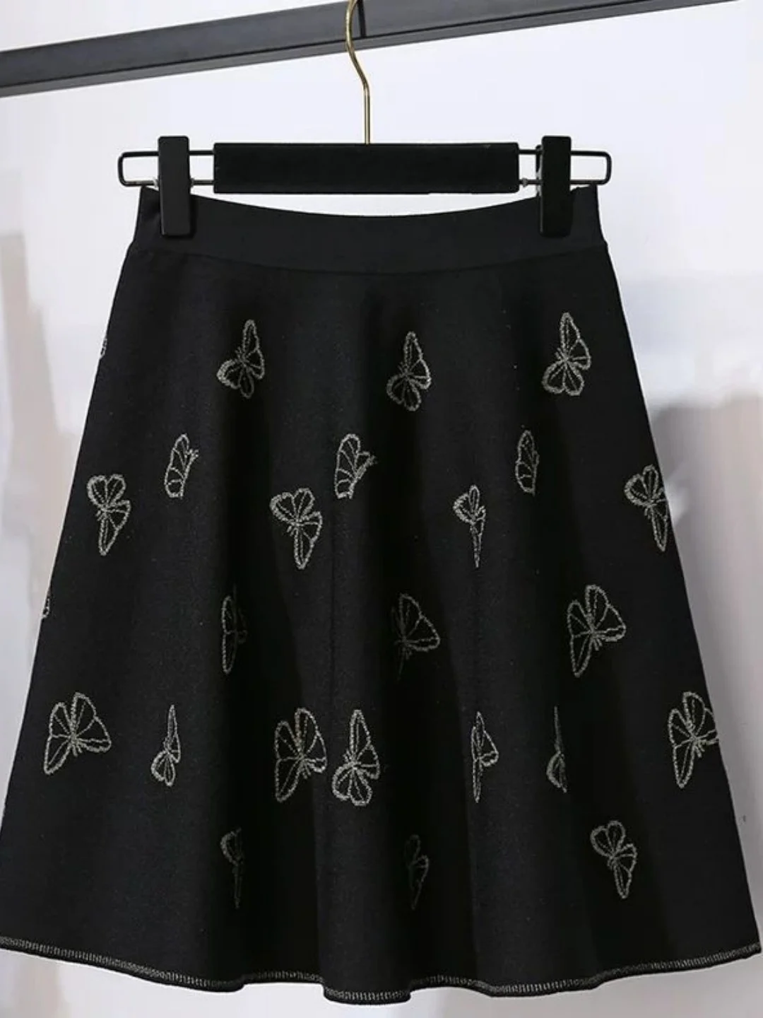 plus Size A-Line  Skirt High Waist  Print Conceal Belly Slimming Autumn Winter Casual Fashion for Younger Looking