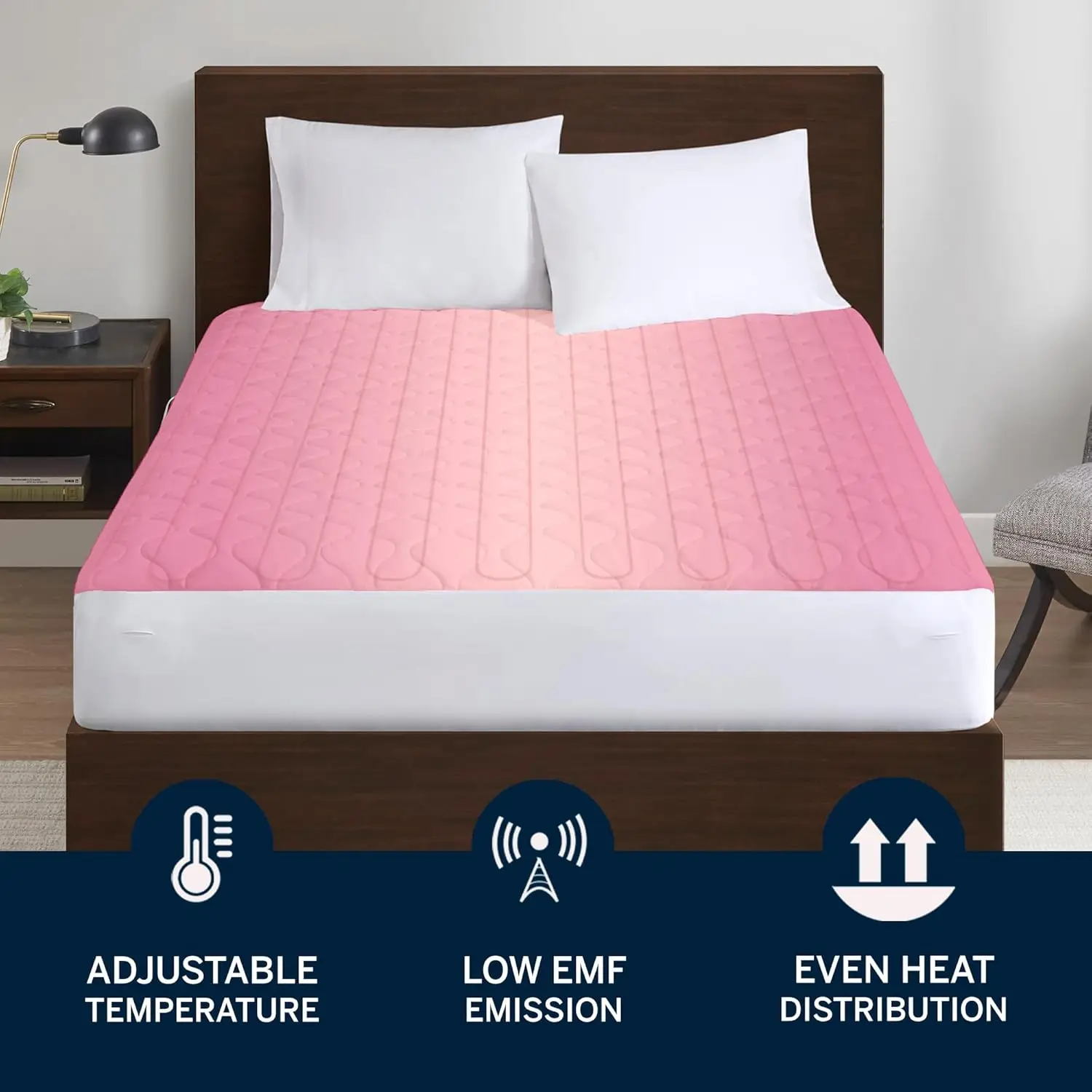 

Heated Mattress Pad Twin Xl - Deep Pocket, 10 Heat Settings, Auto Shut Off, Etl Certified, Machine Washable, White