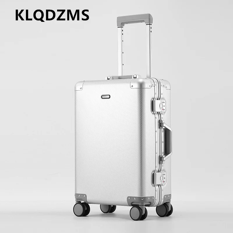 KLQDZMS High Quality Suitcase All Aluminum Magnesium Alloy Boarding Box 20