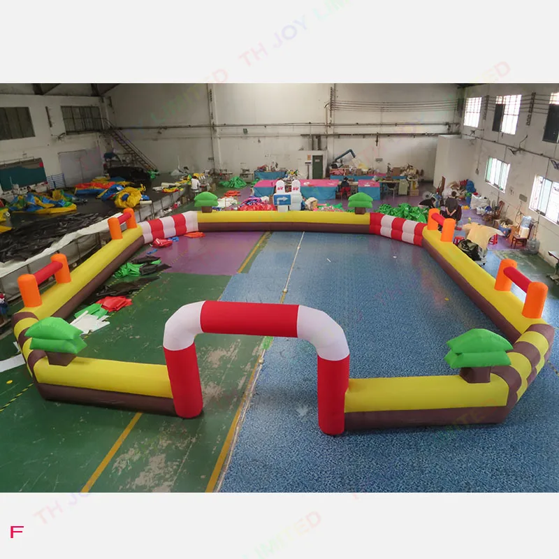 Free Shipping 6x6m Oxford Swing Car Inflatable Air Track Blow Up Didi Car Race Track for Sale