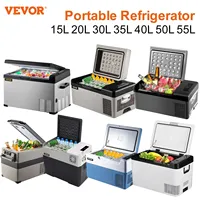 VEVOR 15L 30L 40L 45L 55L Car Refrigerator Mini Fridge Freezer Portable Compressor Cooler 12/24V DC 110-240V Ice Box for Camping