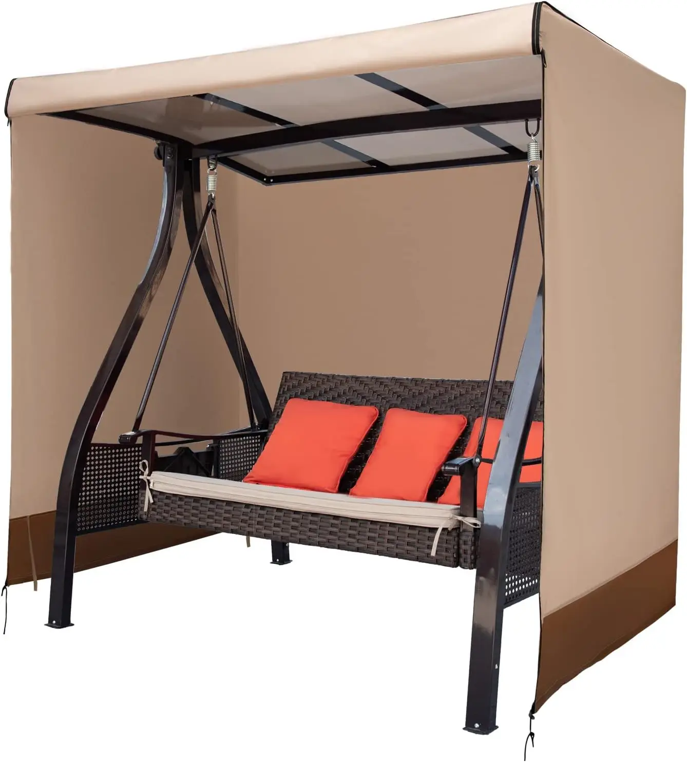 

Водонепроницаемый 3-местный чехол для качелей с доступом на молнии, устойчивый к ультрафиолетовому излучению для защиты уличной мебели