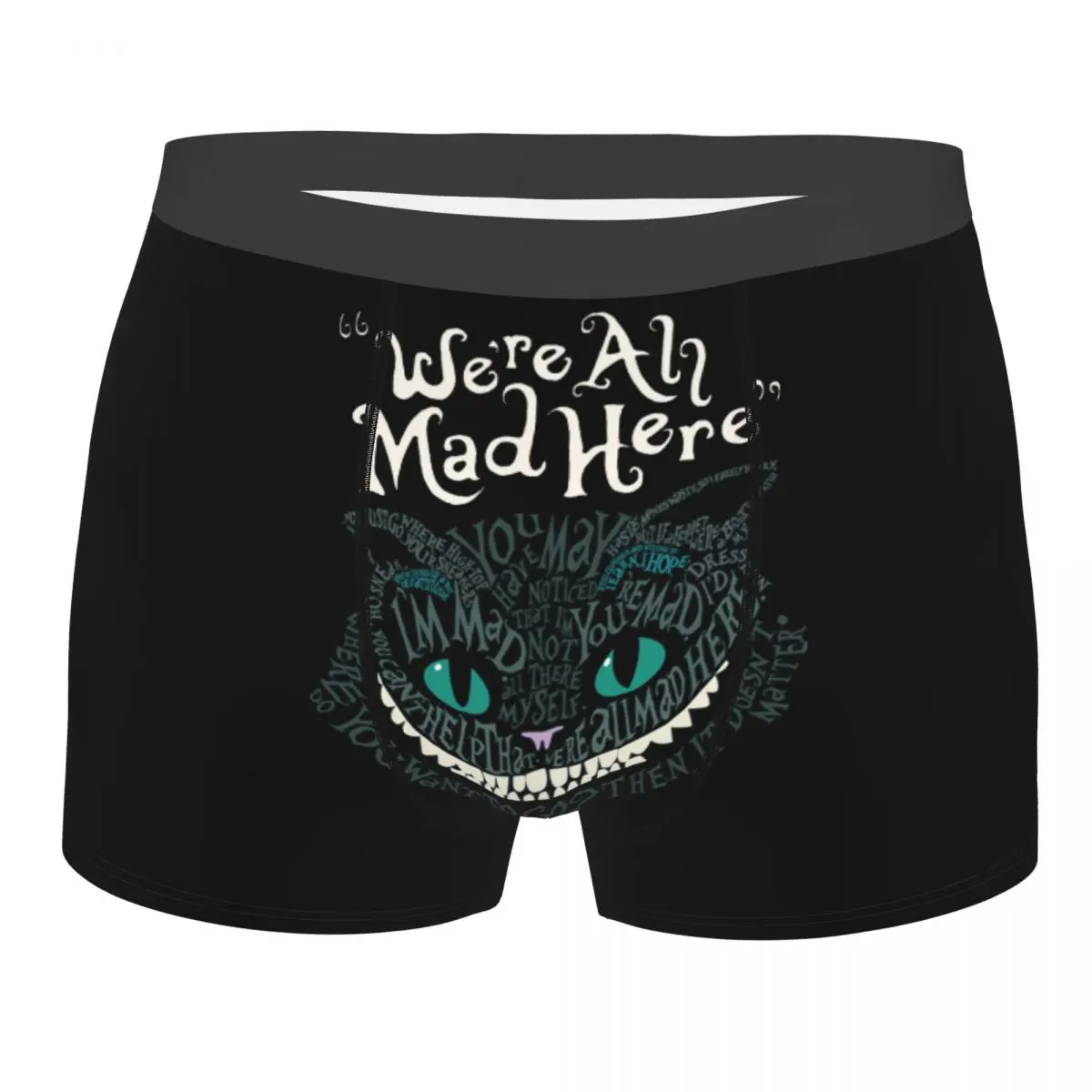 

Custom Cheshire Cat Cartoons Underwear Men Breathable Manga Boxer Briefs Shorts Panties Soft Underpants For Male