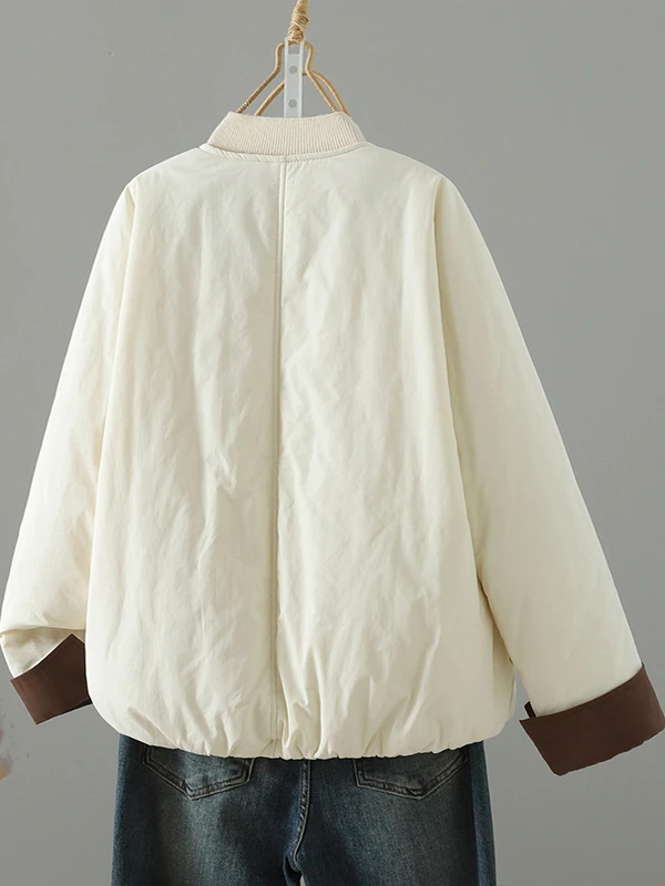 เสื้อแจ็คเก็ตผ้าฝ้ายสีพื้นสำหรับผู้หญิง ไซส์เล็ก รุ่นใหม่สำหรับฤดูหนาว คุณภาพสูง ทรงหลวม สวมใส่สบาย อเนกประสงค์ ให้ความอบอุ่น เสื้อผ้าฝ้าย